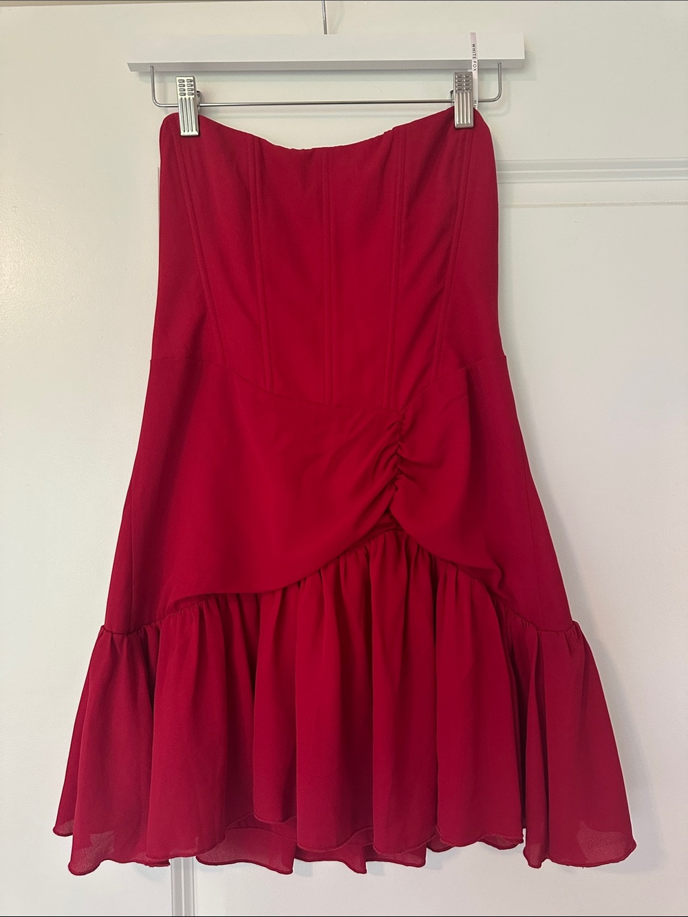 Whitefox Red Ruffled Cocktail Dress